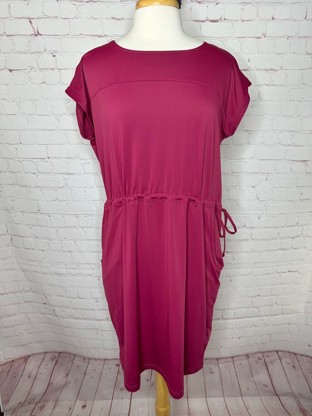 Columbia Pink Tshirt Active Dress Drawstring Waist Women's Large Sport